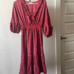 Red floral dress!